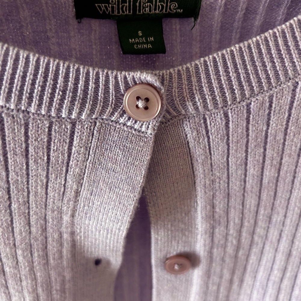 Wild Fable Lilac Ribbed Cardigan - Picture 3 of 4